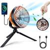 Oziral Ventilatore da Campeggio con Luce LED 5600mAh USB Ricaricabile 3 in 1 Ventilatore Portatile, Ventilatore da Soffitto Energia di Emergenza con Telaio di Supporto e Gancio per Tenda da Campeggio