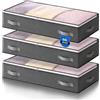 AIOR 3 Pezzi 60L Contenitori Sottoletto Organizzatore letto, Salvaspazio Contenitore Sottoletto Pieghevole con Finestra Trasparente, Organizer per Piumoni, Lenzuola, Vestiti, 80x50x15cm