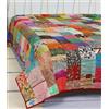 Estationeryhouse Copriletto indiano vintage patchwork kantha fatto a mano in tessuto di seta BOHEMIAN trapunta (274,3 x 274,3 cm)