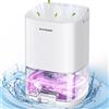 WAROUS Deumidificatore, 1100 ml, deumidificatore elettrico, silenzioso, colorato, con 7 LED, spegnimento automatico, dispositivo portatile, adatto per armadio, bagno e camera da letto