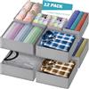 Yimomoyi 12 Pezzi Organizer Cassetti Armadio, Divisori per Cassetti, Organizzatore Cassetti Pieghevole, Organizzator per Biancheria Intima, Separatori per Cassetti per Reggiseni, Mutandine, Calzini