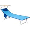 o-day Telo Mare Microfibra Con Tasche Laterali Cuscino Poggiatesta Gonfiabile 190x70cm Teli Mare Con Elastici Per Lettini (Blu Royal)