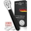 Schwertkrone Set per calli con 10 lame [Made in Solingen - Germania] - Pialla per calli - Rimozione calli con lame di ricambio - Strumento per la cura dei piedi per uomini e donne - Pedicure