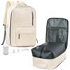 suradar Zaino Sottovuoto Viaggio, Zaino con Sottovuoto Incorporato Travel Backpack Bagaglio a Mano Easyjet 45x36x20 Zaini da Viaggio Aereo con 14 Pollici Porta PC Beige con verde