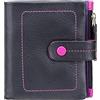 VISCONTI ® Portafoglio Donna Vera 100% Pelle con Portamonete Donna - Blocco RFID - Portafogli Porta Banconote Borsellino 1 Tasca con Cerniera -MIMI (M77 - Nero Multi)