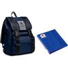 Invicta Zaino INVICTA - SQUARE, Blu - Tasca Porta PC e Tasca Porta Borraccia - Viaggio, Ufficio, Scuola e Tempo Libero - Adulto, Ragazzi, Unisex - 100% Eco Material + Copertina ad Anelli