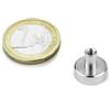Magnosphere 5 x Basi magnetiche con boccola filettata Ø6-32mm Neodimio N35 (NdFeB) - 5 pezzi - Magneti permanenti di fermo - Calamite potenti (Terre Rare) con base in acciaio, Grandezza:Ø 13mm | M3 | 6kg forza