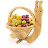 GMMH Cesto Pieghevole bambù Cesto di Frutta Decorativo Ciotola portafrutta in Legno Pieghevole a Forma di Lumaca