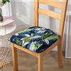 FANSU Coprisedili per Sedie da Pranzo, Coprisedia Senza Schienale 1 2 4 6 Pezzi Coprisedie per Sedia Antiscivolo Elasticizzato Rimovibile per Sala da Pranzo, Cucina (Foglie Verdi Blu,4 piezas)