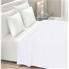 Home Tresor - Lenzuolo Sopra Piano 100% Cotone Misura 180x300 cm Certificato Oeko-Tex Lenzuola Letto Fresco e Traspirante Senza Elastico Mon Ami - Piazza e Mezza, Bianco