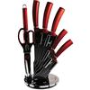 BerlingerHaus Burgundy Set di Coltelli da Cucina Professionale 8 Pezzi, Acciaio Inossidabile, Rivestimento Antiaderente, Supporto, Coltello da Cuoco, Santoku, Acciaio per Affilare, Forbici