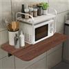 Shally Dogan Tavolo da Parete Pieghevole 80 x 60 cm in Legno, Scaffale a Muro Richiudibile Salvaspazio Versatile, Scrivania Porta Pc, Tavolino da Pranzo, Soggiorno, Salotto, Bagno, Cucina (Noce)
