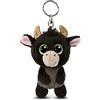 NICI Animale L'Originale Glubschis Toro Bubalu 9cm Peluche per cordini, Zaini, Portachiavi e tiralampo - Ciondoli per Borsa, Colore Nero, 47662