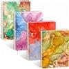 HAKACC 4 Pezzi Blocco Note a Spirale A5, 80 Fogli Copertina Rigida Blocco Note a Spirale 21 x 15 cm Diario Liniato per Uomo e Donna per Lavoro e Scuola