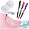 Kaempe Etichette per Vestiti, 4m x 1.8cm Etichette Termoadesive Personalizzate con 3 Colori Penna, Nome Etichette Adesive per Bambino, Studenti, Case Di Cura