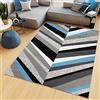 TAPISO Maya Tappeto Soggiorno Pelo Corto Design Moderno Motivo Astratto Geometrico Strisce Tonalità Grigio Blu Camera da Letto Cameretta Ufficio Salotto Oeko-Tex 300 x 400 cm