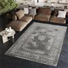 TAPISO Ares Tappeto Pelo Corto Lucido Design Vintage Motivo Retrò Tradizionale Cornice Ornamenti Tonalità Grigio Chiaro Scuro Salotto Sala Camera Soggiorno OEKO-TEX. 80 x 150 cm