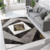 TAPISO Dream Tappeto Soggiorno Salotto Moderno Nero Grigio Giallo Geometrico Quadrato A Pelo Corto 120 x 170 cm