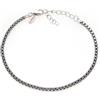 Louis Ciocchetti dal 1887 Bracciale Tennis Nero Argento 925 con Zirconi 5A da 2 mm e catena argento, Gioiello Elegante Regolabile per Donna - Idea Regalo Raffinata con Packaging Lusso - Qualità