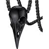 FaithHeart Collana Corvo Vichingo 3D Teschio Vuoto Cranio Traforato Patrono di Odino Mitologia Hugin e Munin Collana Uomo Acciaio in Argento Nero Oro Regalo Creativo Compleanno