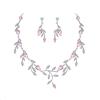 EVER FAITH Gioielli da Sposa per Le Donne Sposa Birdesmaid, Sparkly Zirconia cubica Pera Birthstone Foglia Collana Orecchini Set per Prom
