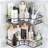 GeeRic 2pcs Mensola per Doccia Angolare Set, Appeso Portaoggetti per Doccia con 4 Gancio Autoadesivo Senza Forare Cesto di Organizzatore per Bagno a Shampoo,Lavaggio di Corpo,Asciugamano Antiruggine