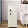 Merax Frigorifero a 2 ante 92L, congelatore 28L, altezza 105,5 cm, LED, ripiani in vetro regolabili, 116 kWh/anno, silenzioso 45 dB, compatto ed efficiente dal punto di vista energetico per cucina