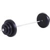HOMCOM Set Bilanciere e Dischi 70kg, 8 Dischi Pesi Rivestiti in Plastica e Barra in Ferro, 170x40.5x40.5cm Nero