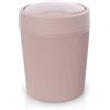 Inbagno Pattumiera Bagno con Coperchio Basculante, capacità 4,2 Litri, Colore Rosa in plastica, Linea Ring