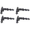 puntoluceled 4 Pezzi Cerniera Rustica Decorativa forma T ferro Battuto Stile Antico Arte Povera Barocco Retrò con Ali Ala Lunga Alte Mobili Legno Porte Armadietti Nero Cardini Cerniere A0161