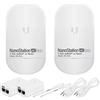 GOOD STORY Ubiquiti AirMAX NanoStation 5AC LOCO - Kit di 2 unità preconfigurato al 100% come bridge wireless di rete per comunicazioni wireless a lunga distanza, Plug & Play, nessuna configurazione necessaria