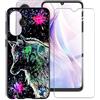 ZXLZKQ Custodia per Xiaomi Redmi 13C 5G (6.74) con 1 X Vetro Temperato Pellicola Protettiva, Ultra Sottile Antiurto Nero Morbida Silicone TPU Cover per Xiaomi Redmi 13C 5G - Lupo Punk