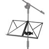 QUIK LOK - MUS/003 Braccio Snodato con Leggio Ripiegabile, Superficie 460x240 mm, Morsetto Universale Diametro 15-35 mm, Leggero e Pieghevole, Ideale per Musicisti, Colore Nero