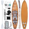 FunWater Tavola da Surf Gonfiabile 350×83×15cm Tavole Gonfiabili da Stand Up Paddle SUP Gonfiabile Adulti con Sedile Kayak,Pagaia Doppia,Borsa Impermeabile,SUP Tracolla