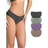 Risalti Mutande Donna Microfibra Eco Friendly 4 pz - Culotte Microfibra Yees Green più Morbide delle Mutande Donna Cotone, Slip Senza Cuciture - Made in Italy