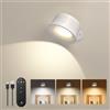FULEN Lampada da parete a LED per interni, lampada da parete con batteria, telecomando con controllo touch, girevole a 360°, per soggiorno, camera da letto, scale, corridoio, luci da parete senza fili