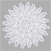 URROMA Centrino rotondo cavo, 60 x 60 cm, bianco fatto a mano, tovaglia circolare per tavolo, divano, cuscino, decorazione in pizzo di cotone