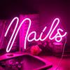 Ineonlife Chiodi Neon Sign Led Rosa Neon Light Up Segni per la decorazione della parete Luci al neon USB per salone di bellezza Decorazione della stanza di bellezza Luci per interni