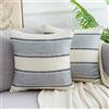 DakTou Confezione da 2 Federe per Cuscini Modello Righe Geometrico Federa Divano Cuscini 50x50cm Lino Copricuscini con Cerniera Nascosta Moderno Decorativi per Divano Soggiorno Letto e Sedia Grigio