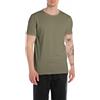 Replay T-shirt da uomo a maniche corte con girocollo, verde (Light Military 408), L