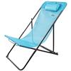 Aktive 61103 - Sedia a sdraio pieghevole reclinabile azzurra, mobili da giardino, mobili da patio, sedie pieghevoli antiribaltamento in textilene, 3 posizioni