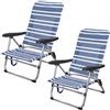 AKTIVE 62258 - Confezione da 2 sedie pieghevoli multiposizione per spiaggia, giardino, terrazza o campeggio | Misure 47x50x85 cm | Bracciolo ergonomico a 5 posizioni