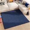 TAPISO Essence Tappeto Shaggy a pelo lungo nero tinta unita morbido moderno design rettangolare soggiorno camera da letto ÖKOTEX, Polipropilene, Blu, Viereck 120 x 120 cm