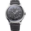 ORIENT Bambino V8 - Orologio da polso da uomo automatico carica manuale meccanico classico con 24 ore e giorno della settimana - Cinturino in pelle nero cassa in acciaio inox display analogico