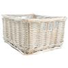 MyBer Cesto Per La Spesa In Vimini Bianco Intrecciato A Mano – 50x32x22 Cm Con Inserto In Tessuto Rimovibile – Naturale, Ecologico, Fatto In UE