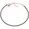 Louis Ciocchetti dal 1887 Bracciale Tennis Nero Argento 925 con Zirconi 5A da 2 mm e catena rosata, Gioiello Elegante Regolabile per Donna - Idea Regalo Raffinata con Packaging Lusso - Qualità