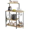 Bestier Scaffale da cuoco di cucina con deposito e porta calice da vino, Supporto forno a microonde, Mensola di stoccaggio utilità con pensile, Organizzatore di scaffale di cucina
