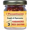 I Piccantissimi - HABANERO RED SAVINA peperoncino piccantissimo in vasetto da (13 gr) - Scaglie di Peperoncino a lunga conservazione coltivato in Italia (500.000 SHU)