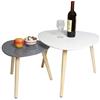 ease Set di 2 Tavolino da caffè Tavolino da Salotto Sovrapponibili da Salotto per Ufficio, Cucina, Soggiorno (Bianco+Grigio)