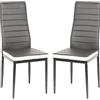 LANTUS sedie impilabili Modello per Cucina Bar e Sala da Pranzo, Robusta Struttura in Acciaio Imbottita e Rivestita in Finta Pell (2PC (grigio + bianco))